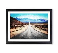 Death Valley in The Mojave Desert in Abstract Framed Print | A2 Black Framed Wall Art | Ready to Hang | Abstract Landscape Picture | Living Room Bedroom Lounge Office