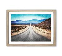 Death Valley in The Mojave Desert Painting Framed Print | A2 Oak Framed Wall Art | Ready to Hang | Modern Landscape Picture | Living Room Bedroom Lounge Office