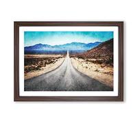 Death Valley in The Mojave Desert Painting Framed Print | A2 Walnut Framed Wall Art | Ready to Hang | Modern Landscape Picture | Living Room Bedroom Lounge Office