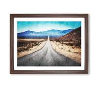 Death Valley In The Mojave Desert Painting Modern Art Framed Print | A4 Walnut Framed Wall Art | Ready to Hang | Modern Landscape Picture | Living Room Bedroom Lounge Office