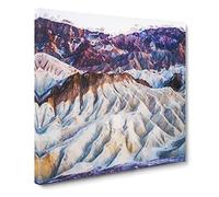 Death Valley Mountains in California Canvas Print | Gallery Wrapped 30mm Frame Wall Art | 14x14 inches | Ready to Hang | Abstract Landscape Picture | Living Room Bedroom Lounge Office