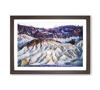 Death Valley Mountains in California in Abstract Framed Print | A2 Walnut Framed Wall Art | Ready to Hang | Abstract Landscape Picture | Living Room Bedroom Lounge Office