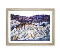 Death Valley Mountains In California In Abstract Modern Art Framed Print | A4 Oak Framed Wall Art | Ready to Hang | Abstract Landscape Picture | Living Room Bedroom Lounge Office