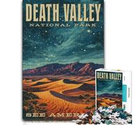 Death Valley National Park Vintage Poster Jigsaw Puzzle, 1000 Pieces | Section-by-section building: solo or shared leisure during indoor leisure.