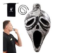 Death Whistle, Loudest Scream Instrument, Halloween Death Whistle, Loudests Authentic Human Sounding Screams | Skull Retro Aztec Halloween Collectible Art Decor for Halloweens Collectible Art Decor