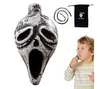 Death Whistle Screaming Aztec War Human Sounding Skull Retro Art Decor