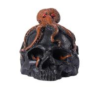 Death Whistle - Skull Horn Octopus Design for Outdoor Use | Clay Construction with Distinct Sound & Portable Style for Hiking, Climbing, Meditation and Halloween Party Collectors, 7.2x9.3x7.4cm