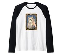 Death XIII Cute Cat Tarot Card Kawaii Witch Cat Lover Raglan Baseball Tee