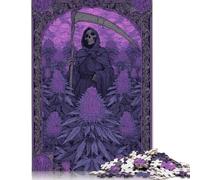 Death's Harvest A Grim Reaper Illustration Wooden Puzzles Adults Jigsaw Puzzles 300 Pieces Adults Jigsaw Game Interesting Toys Personalized Puzzle Educational Toys 300pcs (40x28cm)