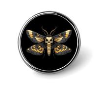 Death's Head Hawk Moth Brooch Pins for Women Men Cute Badge Lapel Pins for Backpack Dress Accessories