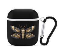 Death's Head Hawk Moth Case Cover Compatible with AirPods 1&2 Protective PC Shell Carrying Case with Keychain