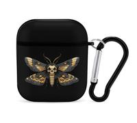 Death's Head Hawk Moth Case Cover Compatible with AirPods 1&2 Protective PC Shell Carrying Case with Keychain