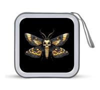Death's Head Hawk Moth CD Case Holder Portable 40 Capacity DVD Wallet Storage Organizer for Car Travel