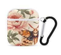 Death's Head Hawk Moth Earphone Case Cover Compatible with AirPods 1&2 Shockproof Bluetooth Headset Case White-style