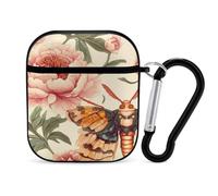 Death's Head Hawk Moth Earphone Case Cover Compatible with AirPods 1&2 Shockproof Bluetooth Headset Case Black-style