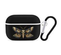 Death's Head Hawk Moth Headphone Case Compatible with AirPods Pro PC Shell Carrying Case with Keychain White-style