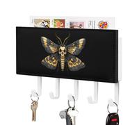 Death's Head Hawk Moth Key Holder Wall Mounted Key Rack Organizer with 5 Hooks