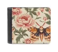 Death's Head Hawk Moth Men's Bifold Wallet Slim Cash Card Holder Leather Purse