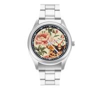Death's Head Hawk Moth Men's Casual Watch with Stainless Steel Strap Alloy Quartz Wrist Watches