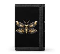 Death's Head Hawk Moth Trifold Wallet Portable Zip Slim Purse | Pocket Wallets,Card Holder,Men Women Gifts
