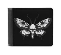 Death's Head Moth Bifold Wallet PU Leather Credit Card Holder Wallets Slim Front Pocket Money Clip