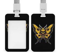 Death's Head Moth Card Holder Cute ID Badge Holders Card Protector for Office Work Women Men