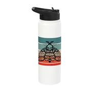 Death's Head Moth Design Distressed Skull Goth Moth Creepy Stainless Steel Insulated Water Bottle