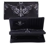 Death's Head Moth Embossed Coin Purse, 10 cm x 3 cm x 19 cm