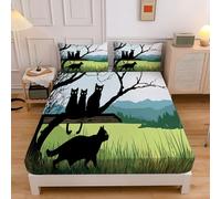Death'S-Head Moth Fitted Sheet King Bed with 2 Pillowcases, Gothic Style Bed Sheets Bedroom Decor, 30 Cm Deep Pocket, Grey Sheet Set for Adults Teens, 150x200x30 cm