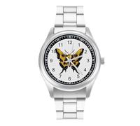 Death's Head Moth Mens Watches Print Analog Quartz Watch Business Wristwatch Casual