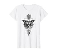 Death's Head Moth Skull Arrow Value Graphic T-Shirt, Women, White, XL