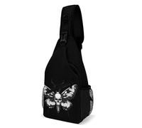 Death's Head Moth Sling Bags Casual Small Crossbody Bag Shoulder Backpack Hiking Daypack for Men Women