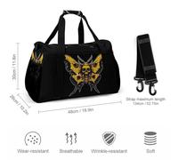 Death's Head Moth Travel Duffle Bag Print Luggage Overnight Weekend Bags Shoulder Handbag for Women Men