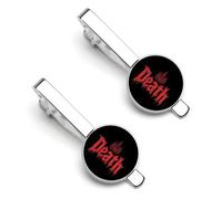 Deaths in Gothic Silver Tie Clip Suit Accessories for Men Necktie Bar Set Pin Business Wedding