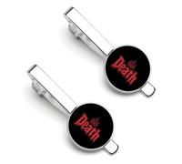 Deaths in Gothic Silver Tie Clip Suit Accessories for Men Necktie Bar Set Pin Business Wedding