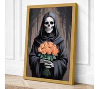 Death's Roses Dark Canvas Wall Art Print 18x12 Inch