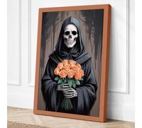 Death's Roses Dark Canvas Wall Art Print 24x16 Inch