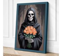 Death's Roses Dark Canvas Wall Art Print 24x16 Inch