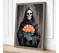 Death's Roses Dark Canvas Wall Art Print 24x16 Inch