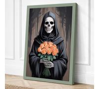 Death's Roses Dark Canvas Wall Art Print 24x16 Inch (61 x 41 cm)