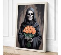 Death's Roses Dark Canvas Wall Art Print 36x24 Inch