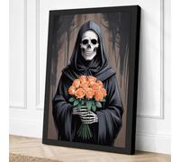 Death's Roses Dark Canvas Wall Art Print 36x24 Inch