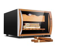DEaThsalL 25l Electric Cigar Humidor with Cedar Wood Shelves,2 Layers Cigar Humidor,Cigar Cabinet,Touch Control,LED Lighting, Holds 150 Cigars A