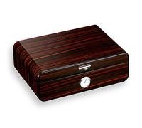 DEaThsalL Cigar Humidor, Cigar Humidor Box, Spanish Cedar Wood Interior, Cigar Box for 35 Cigars with Hygrometer Humidifier & Divider, Great Gift for Cigar Lovers C
