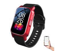 DEaThsalL Watch for Elderly with Fall Detection Smartwatch HD Personal Alarm Reminder Waterproof Fitness Tracker Preventing Getting Lost Emergency Watch for Seniors Red