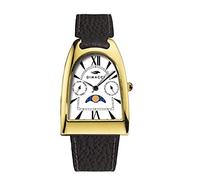 Deauville multifunctional watch, Black and gold plated, Strap.