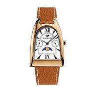 Deauville Multifunctional Watch, Cognac + Rose Gold-Plated, Strap.
