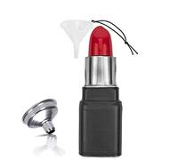 DEAUVIOR Portable Red Lipstick Liquor Flask Stainless 4OZ Alcohol Flask with Steel Funnel Novelties Funny Drink Flasks for Women Girls Party Gift (1)