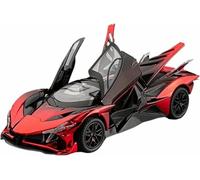 DEAVER Die-Cast Metal Vehicles 1:24 Scale For Apollo Evo Supercar Alloy Car For Model Fully Open Door Sound And Light Pull-Back Static Vehicle For Gift Collector Cars(Red and Black)