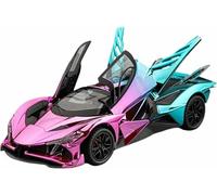 DEAVER Die-Cast Metal Vehicles 1:24 Scale For Apollo Evo Supercar Alloy Car For Model Fully Open Door Sound And Light Pull-Back Static Vehicle For Gift Collector Cars(Powder Blue)